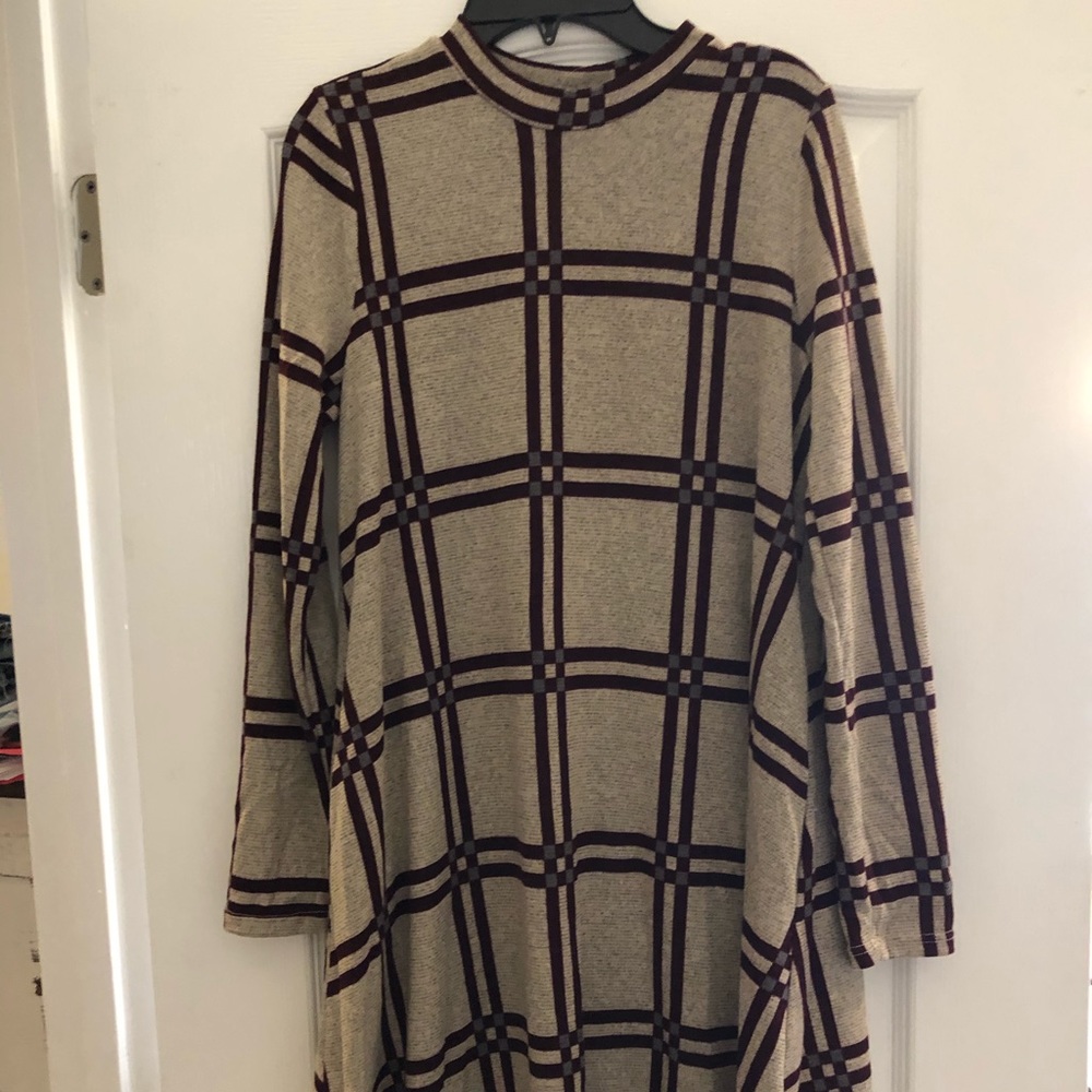 Plaid sweater dress